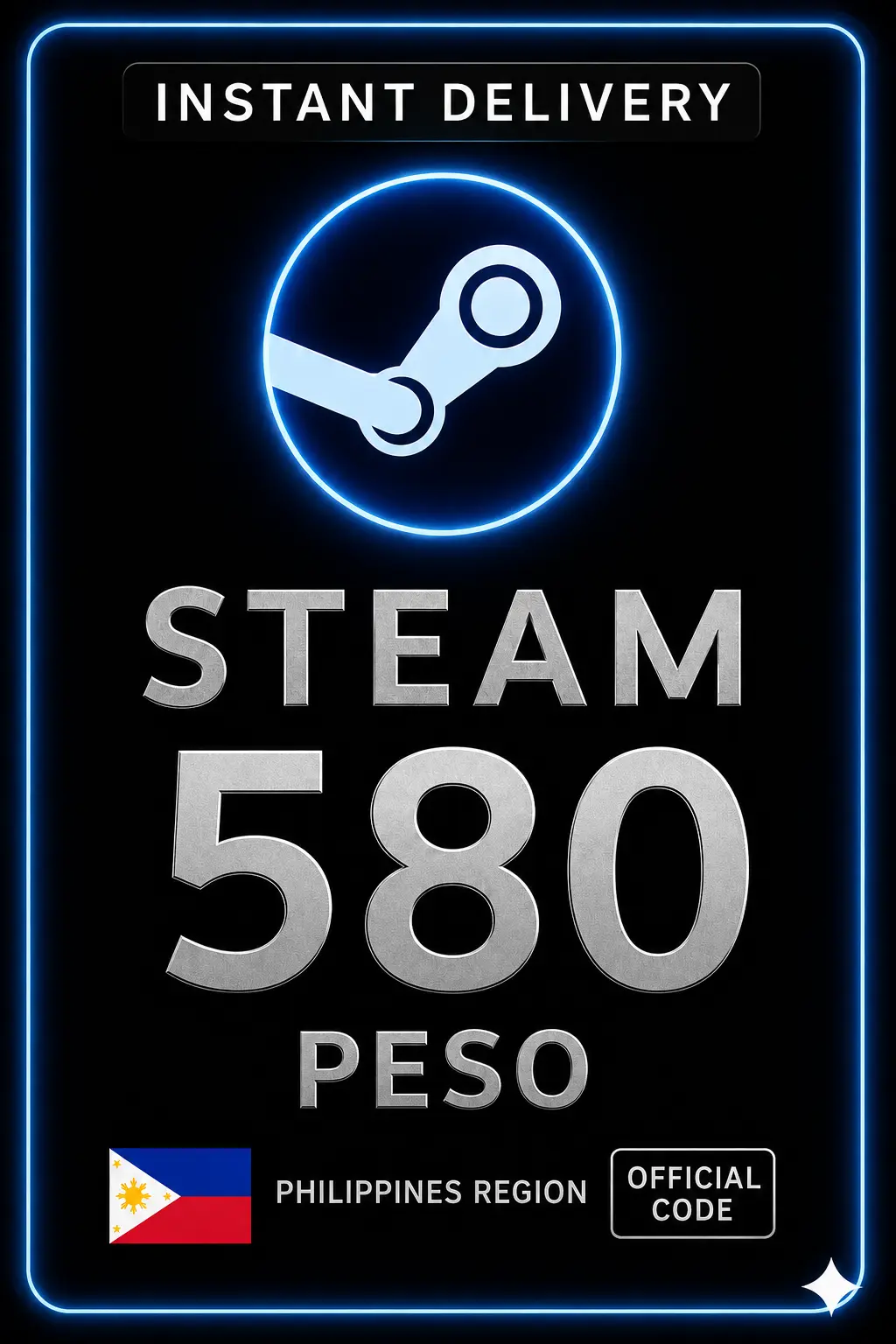 Steam Wallet Code 580 Peso PH