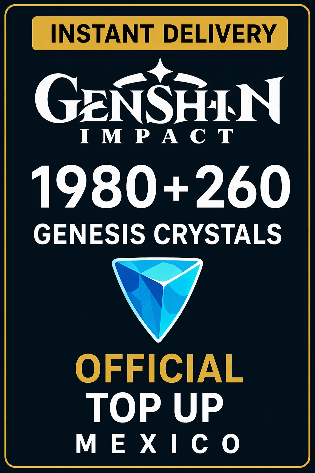 Genshin Impact 1980 + 260 Genesis Crystals Top Up (Mexico)