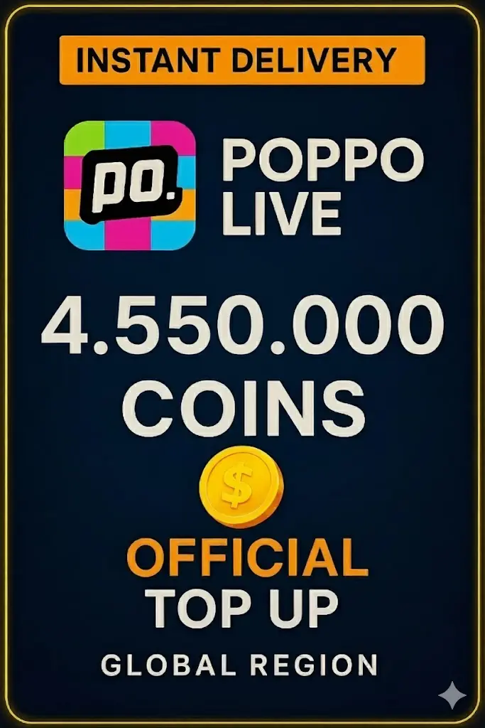 Poppo Live - 4550000 Coins (Top-Up) Poppo Live - 4550000 Coins (Top-Up)