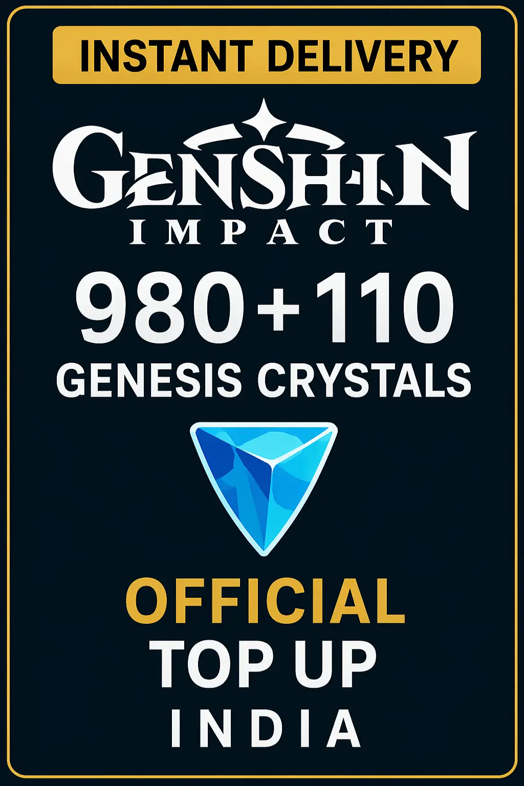 Genshin Impact 980 + 110 Genesis Crystals Top Up (India)