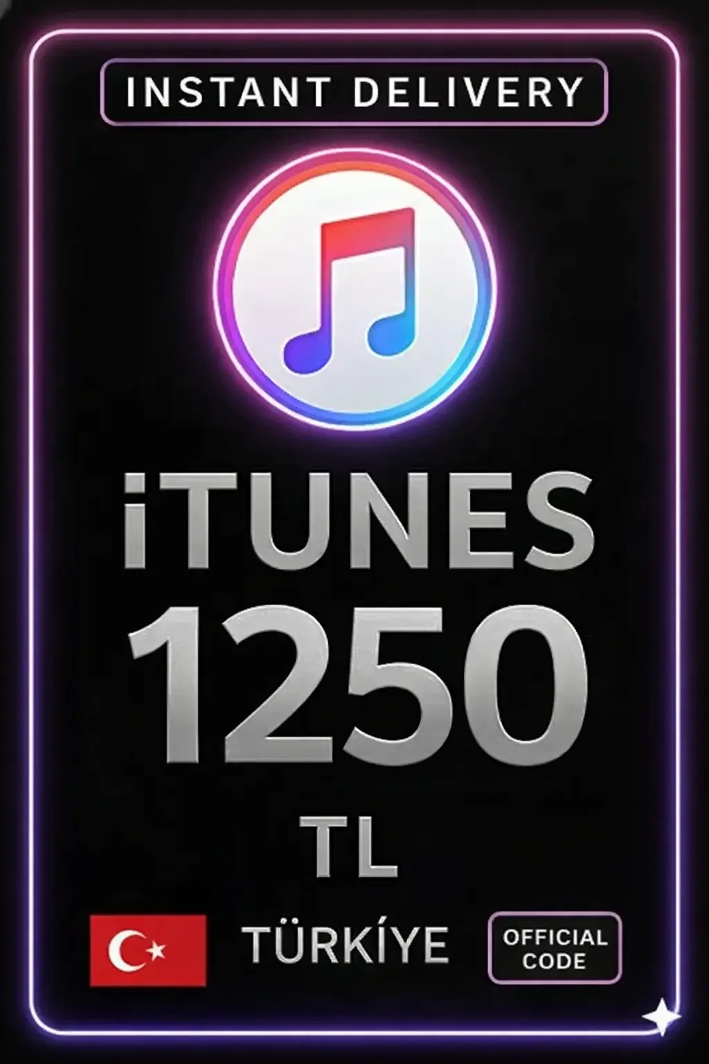 iTunes Hediye Kartı 1250 TL Bakiye