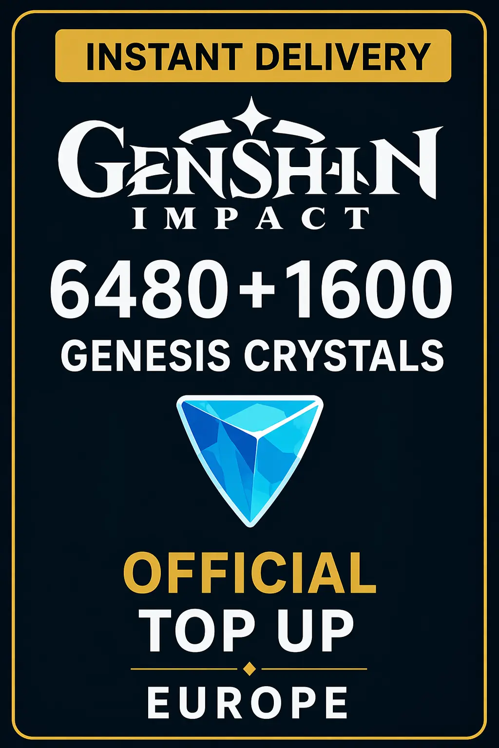 Genshin Impact 6480 + 1600 Genesis Crystals Top Up (Europe)
