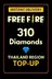 Free Fire 310 Diamonds Top-Up (Thailand)