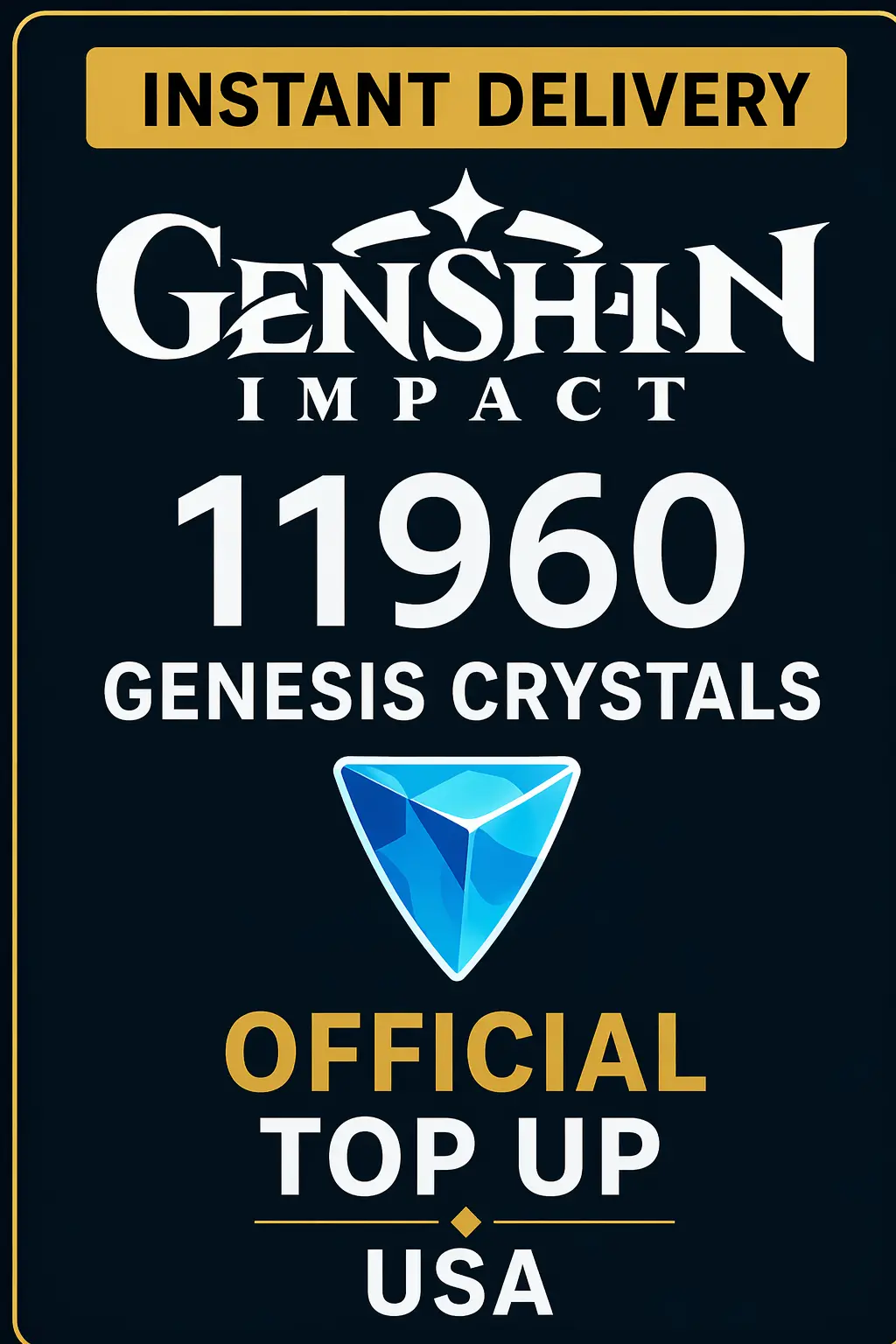 Genshin Impact 11960 Genesis Crystals Top Up (USA)