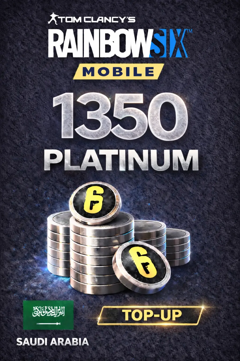 Rainbow Six Mobile - 1350 Platinum Top-Up (Saudi Arabia)