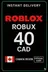 Roblox 40 CAD Game Card (CA)