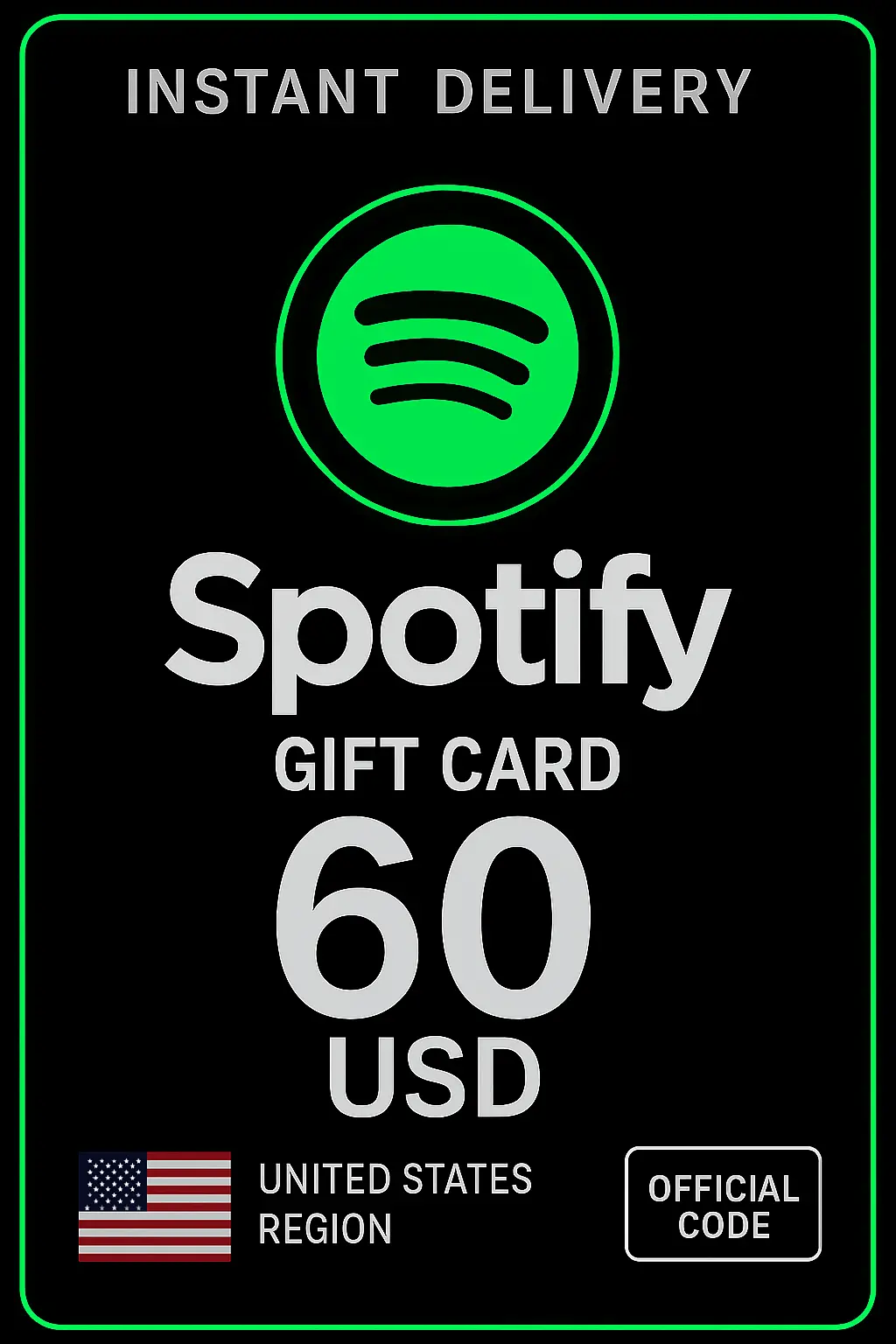 Spotify Gift Card - 60 Usd Spotify Gift Card - 60 Usd