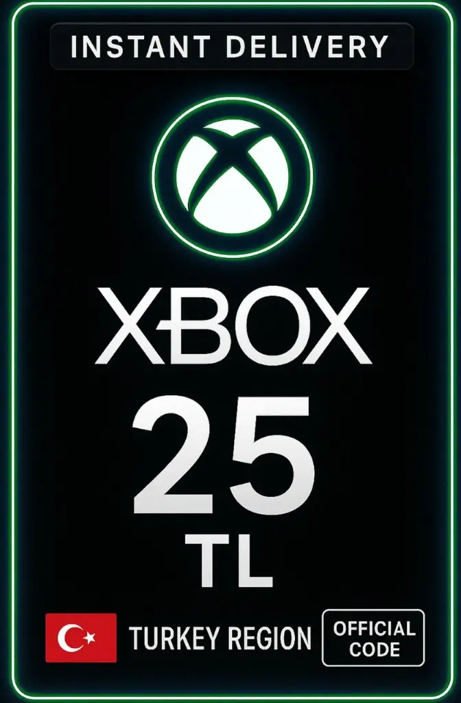 بطاقة هدايا إكس بوكس 25 TL (تركيا) بطاقة هدايا إكس بوكس 25 TL (تركيا)