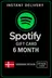 Spotify Gavekort Danmark - 6 Måneder DK
