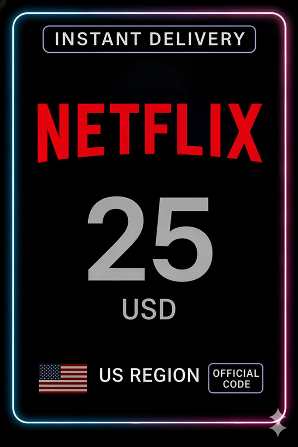 Netflix Gift Card - $25 (US)