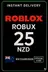 Roblox 25 NZD karta za igru (NZ)