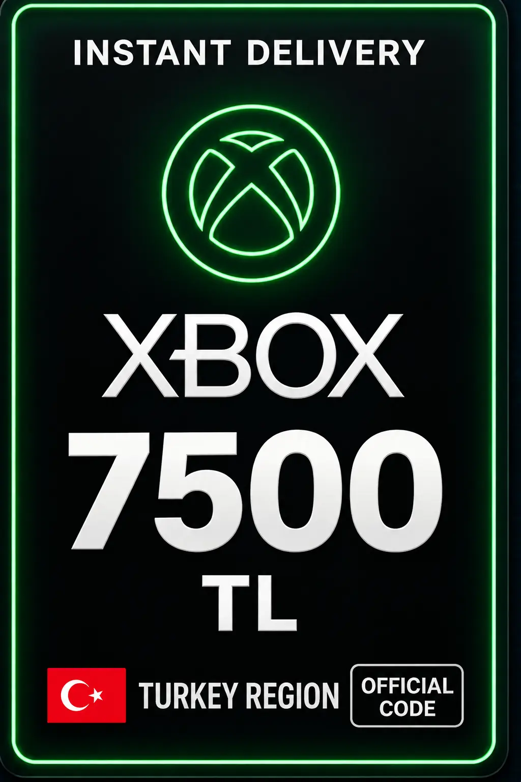 Xbox 7500 TL Hediye Kartı ( Türkiye )