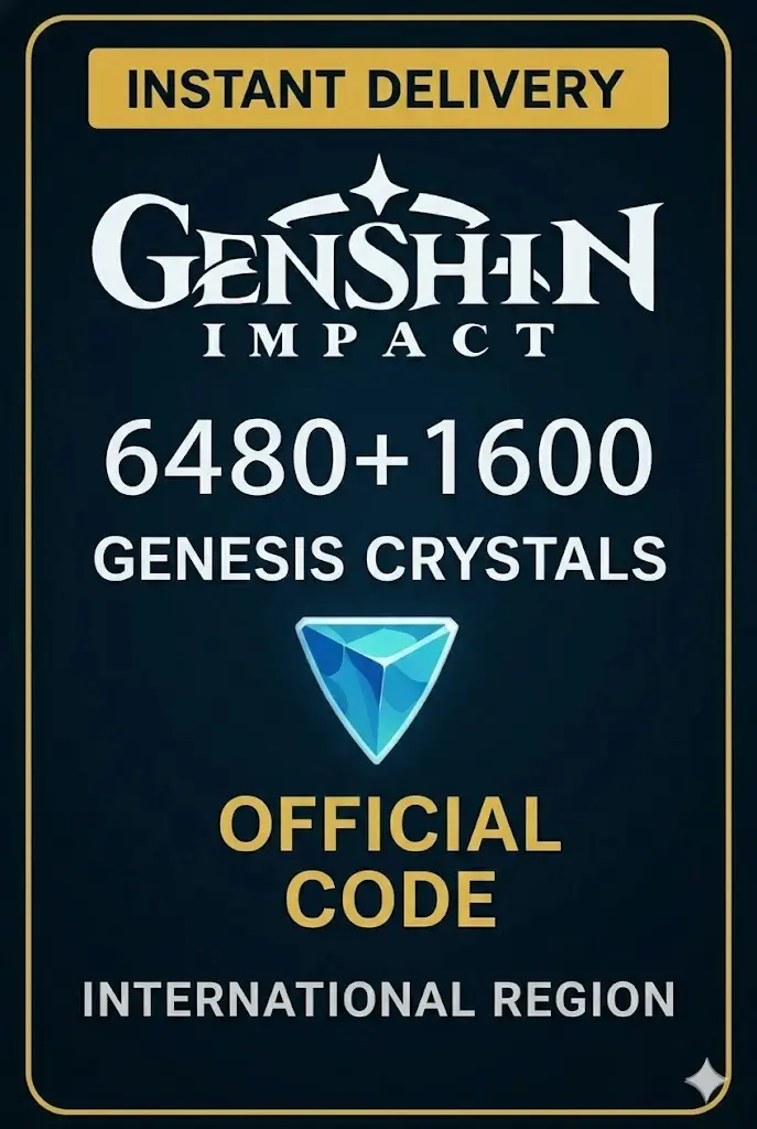 Genshin Impact-6480 + 1600 Genesis Crystals (INT)