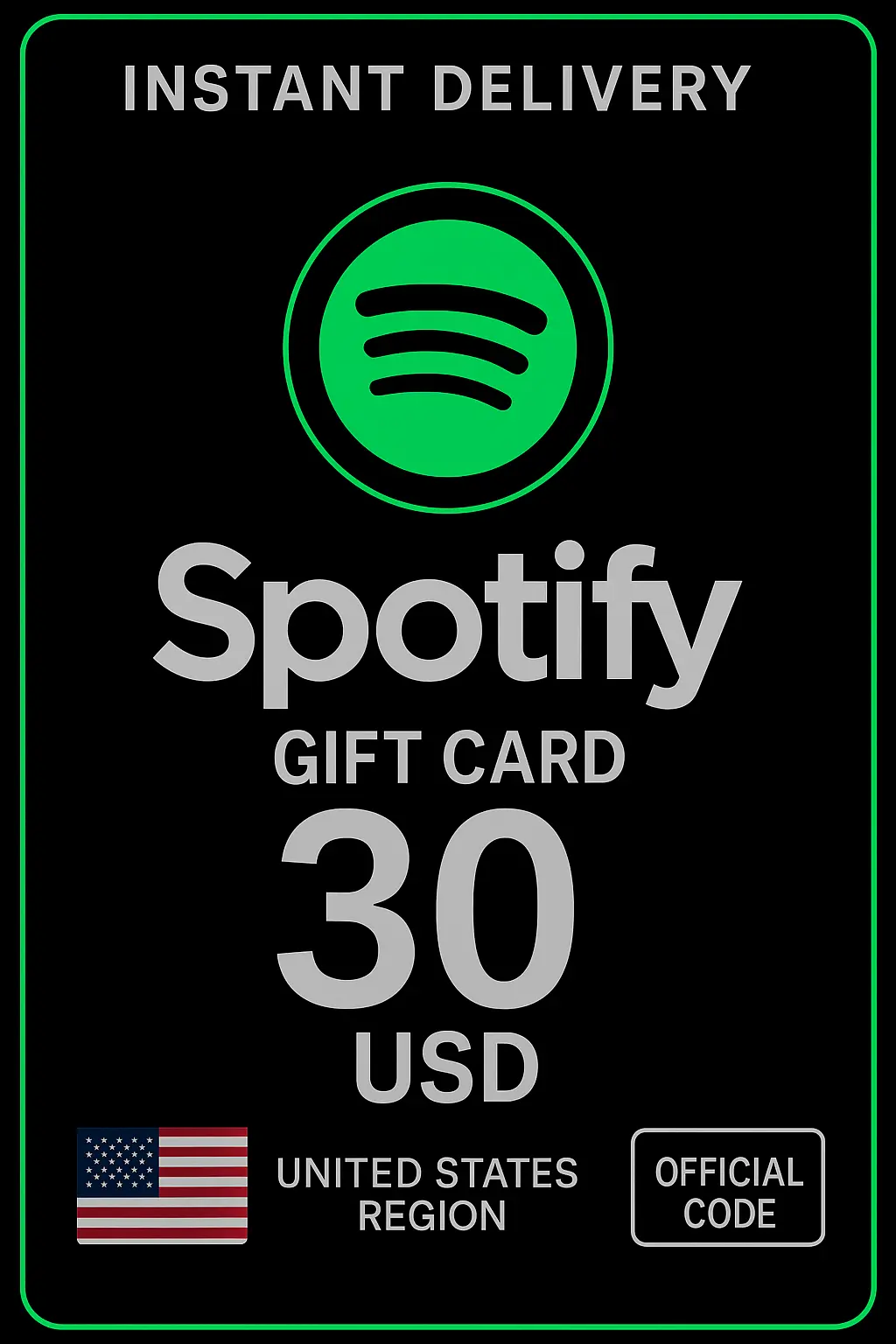 Spotify Gift Card - 30 Usd Spotify Gift Card - 30 Usd