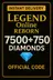 Legend Online 7500 + 750 Reborn Elmas