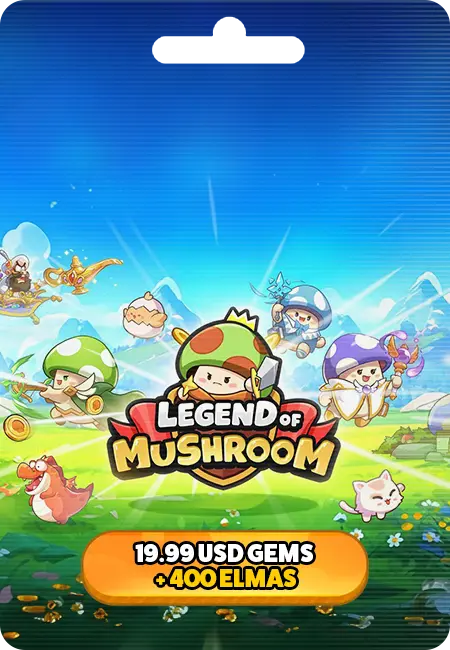 Lenda do Cogumelo 19,99 USD Gemas + 400 Elmas Lenda do Cogumelo 19,99 USD Gemas + 400 Elmas
