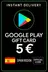 Google Play Hediye Kartı - İspanya 5 € (ES)
