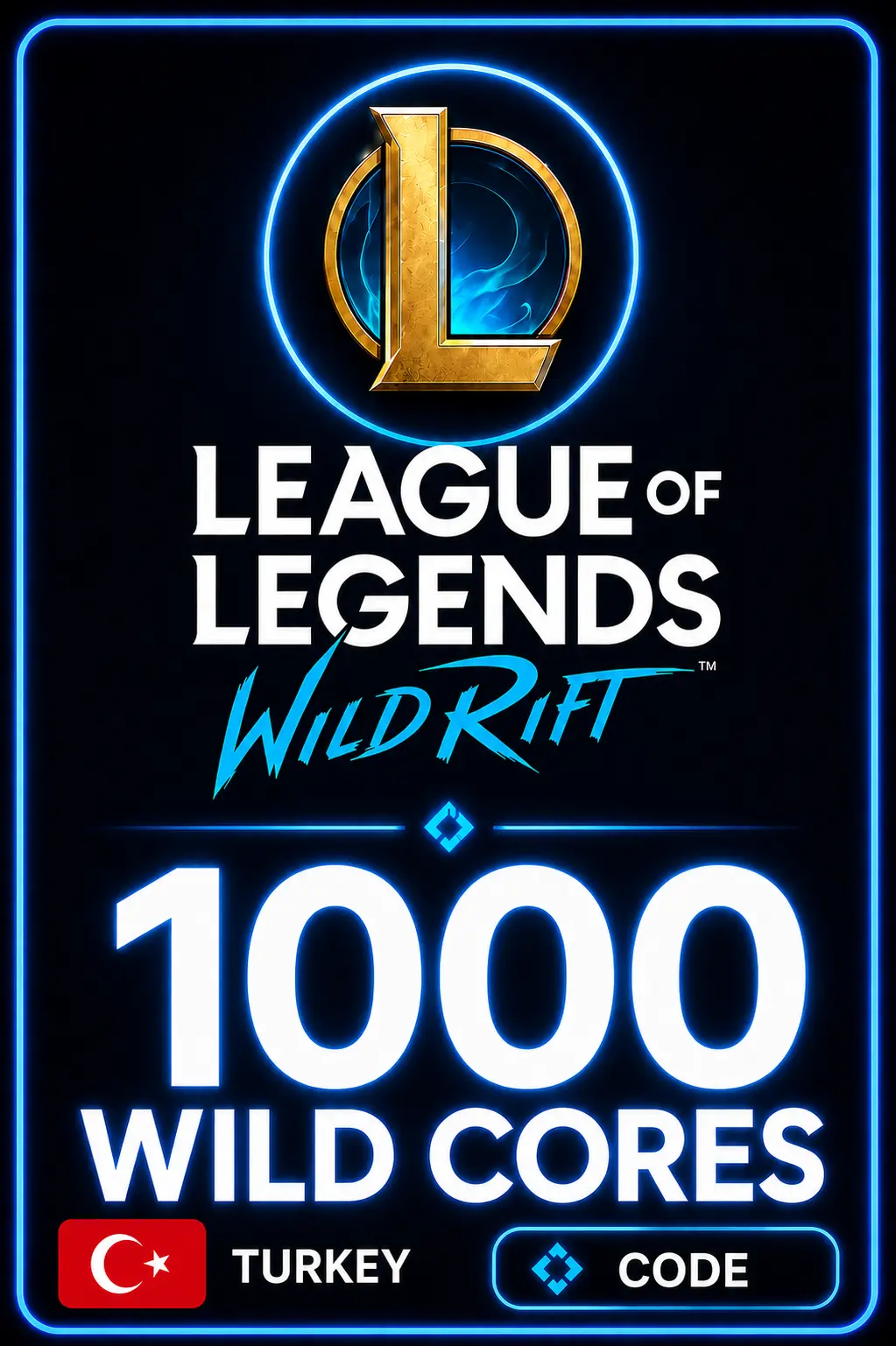 Riot Cash 250 TRY - 1000 Wild Cores (Turkey Server)