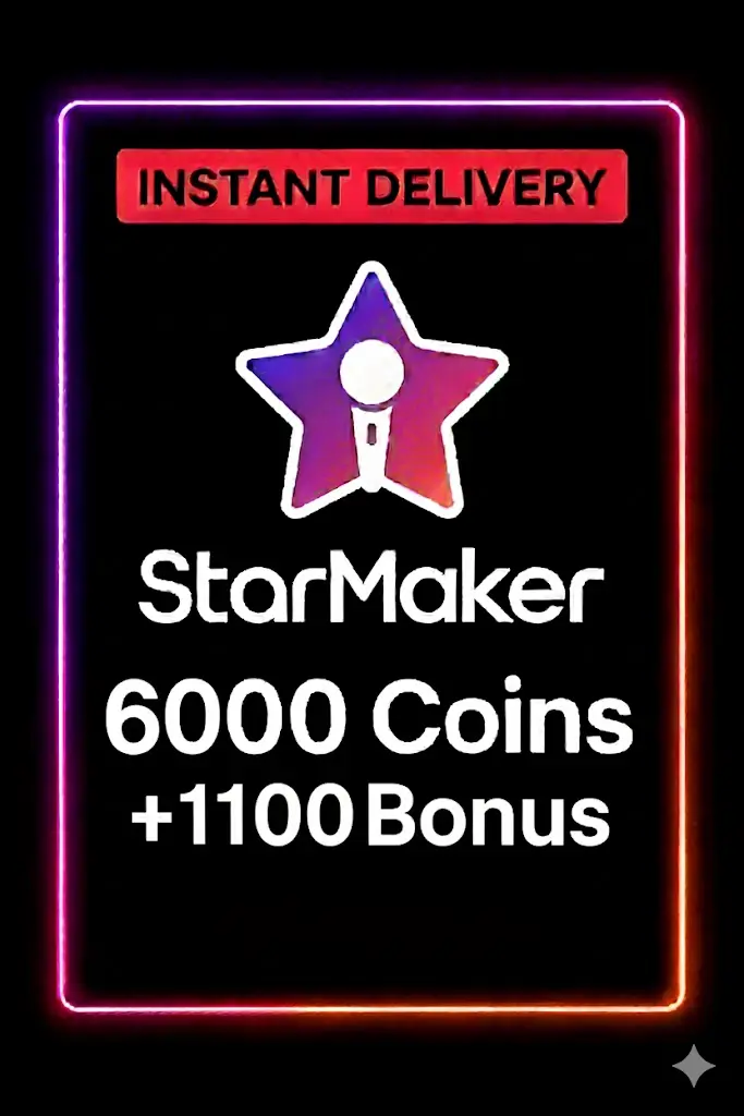 StarMaker 6000 Coins + 1100 Bonus Top Up StarMaker 6000 Coins + 1100 Bonus Top Up