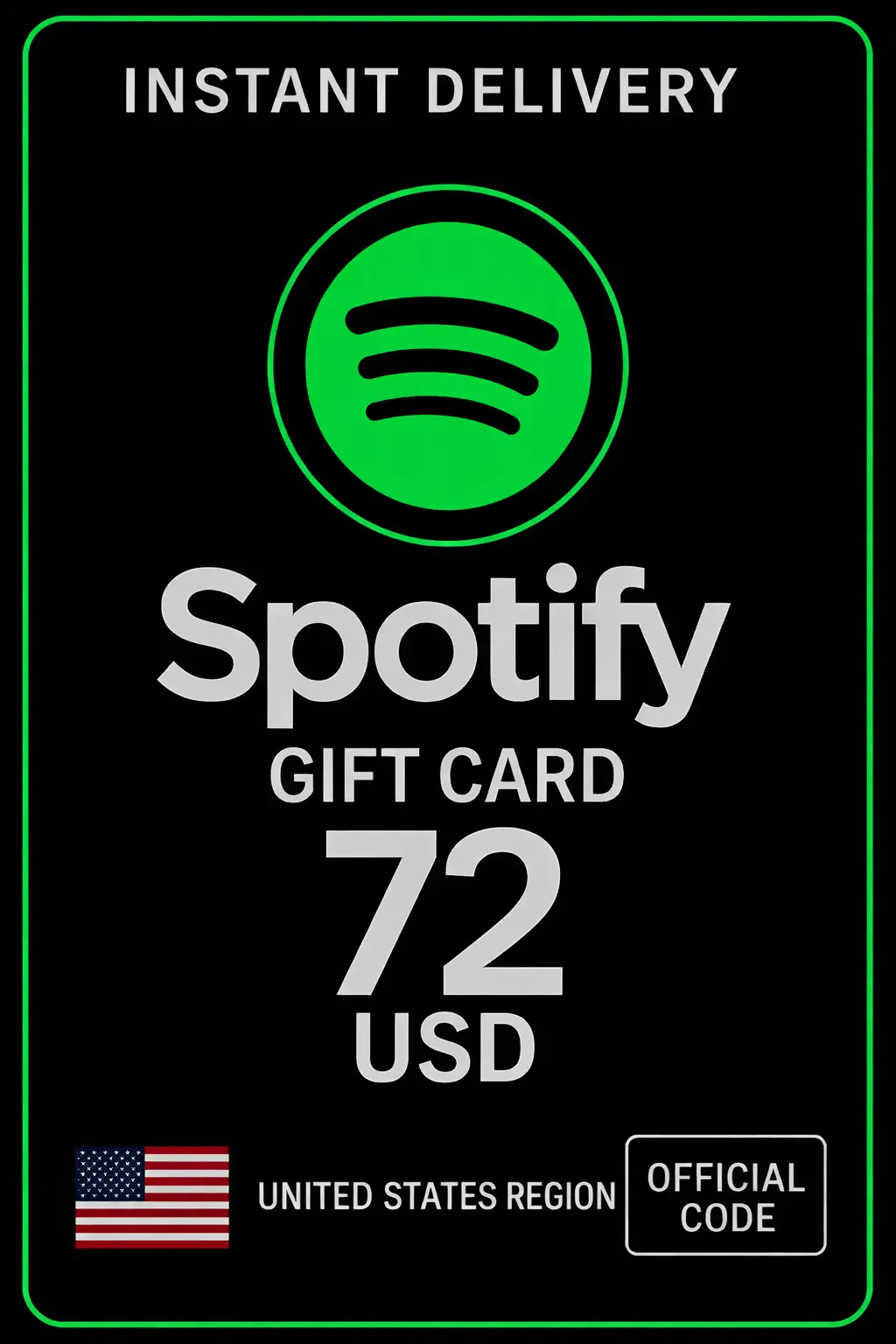 Spotify Gift Card - 72 Usd