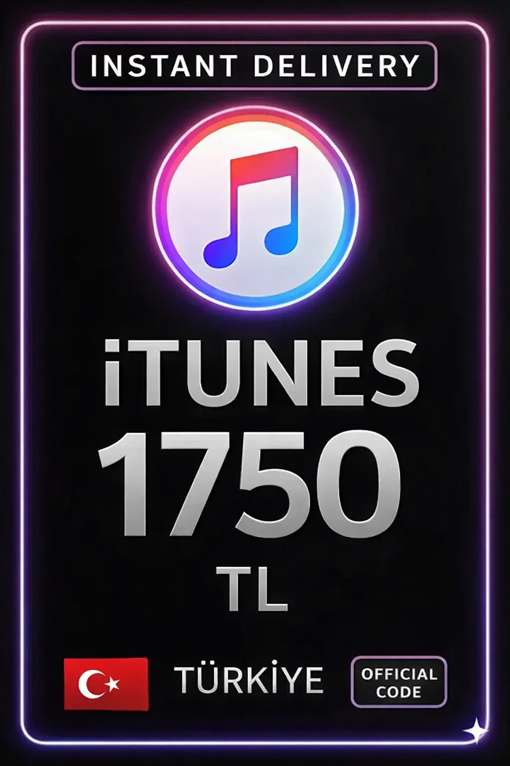 iTunes Hediye Kartı 1750 TL Bakiye