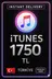 iTunes Hediye Kartı 1750 TL Bakiye