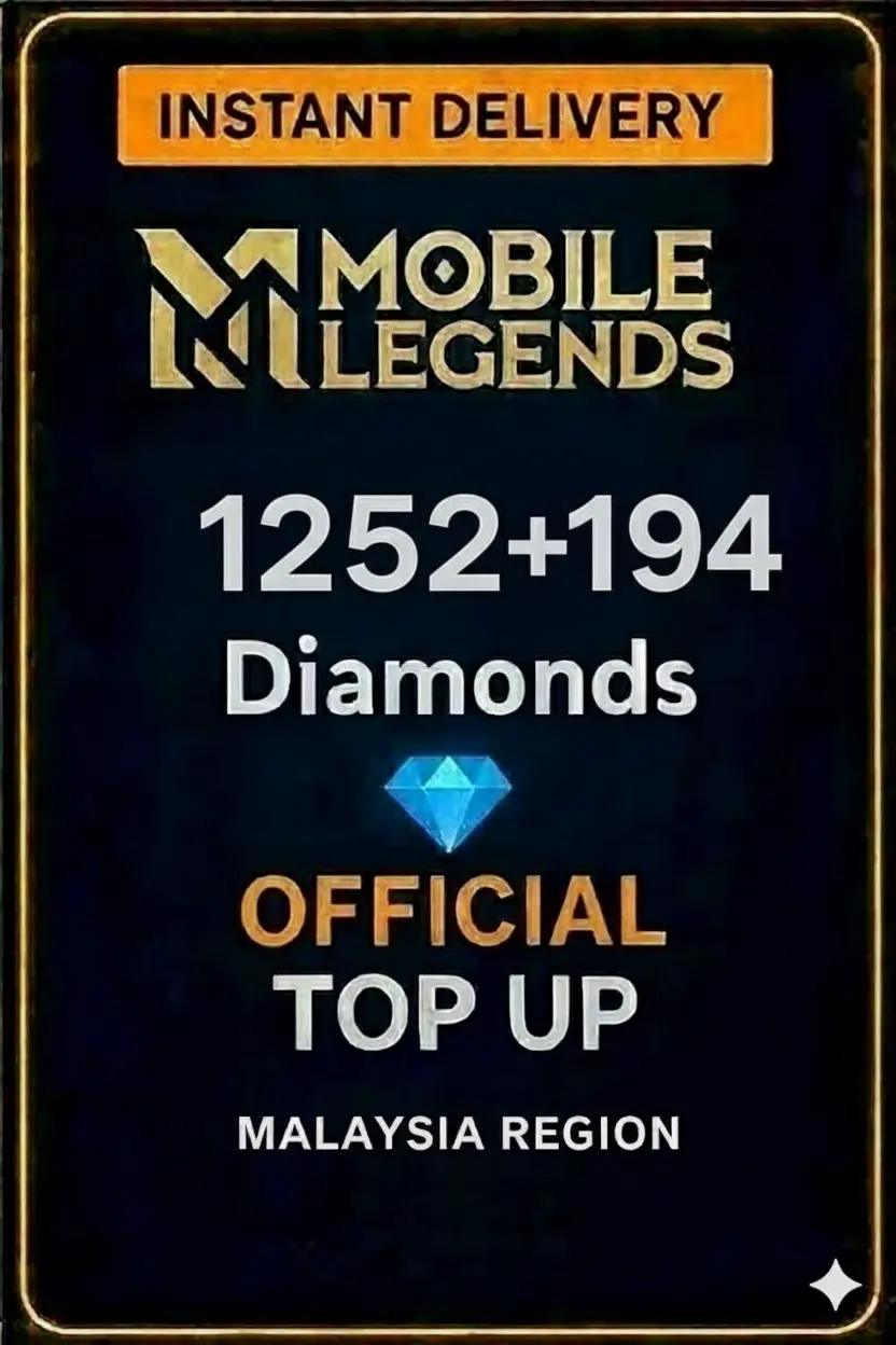 Mobile Legends 1252 Berlian + 194 Bonus Top-Up (Malaysia) Mobile Legends 1252 Berlian + 194 Bonus Top-Up (Malaysia)