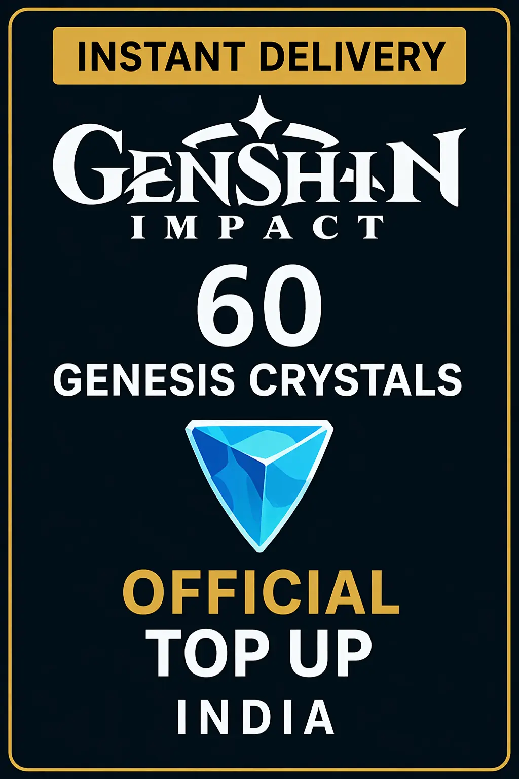 Genshin Impact 60 Genesis Crystals Top Up (India)