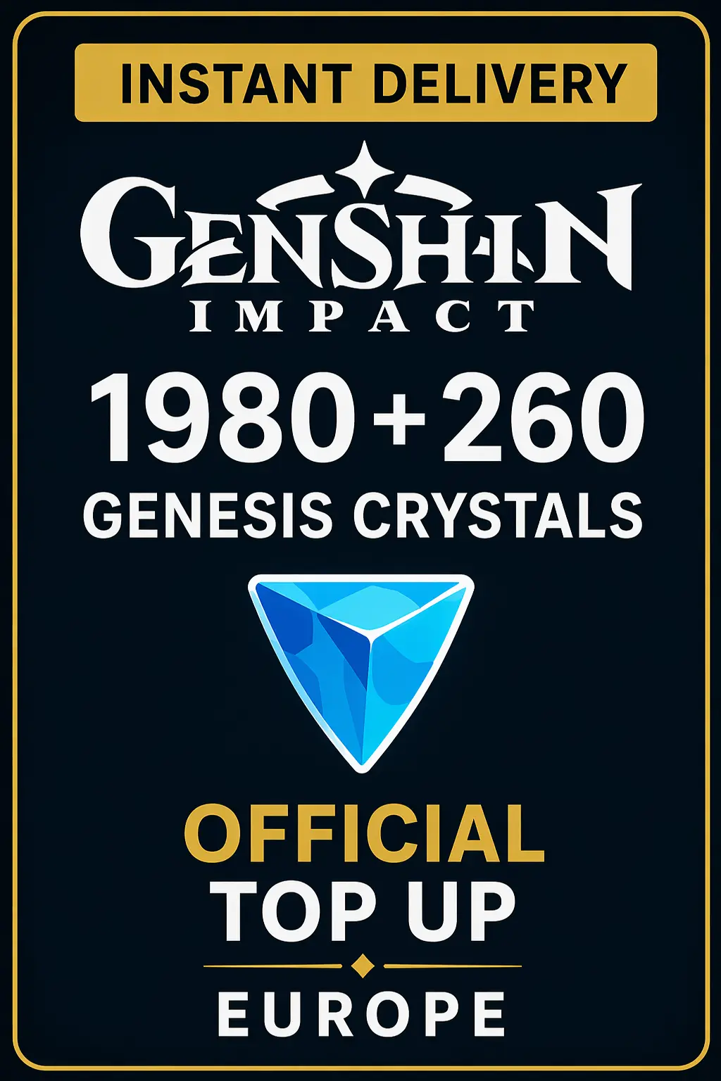 Genshin Impact 1980 + 260 Genesis Crystals Top Up (Europe)