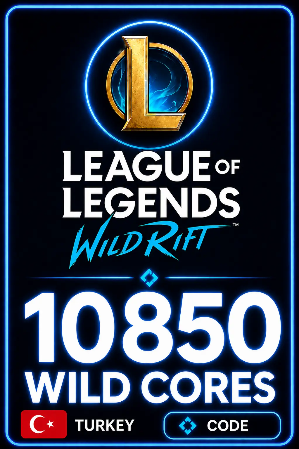 Riot Cash 2450 TRY - 10850 Wild Cores (Turkey Server)