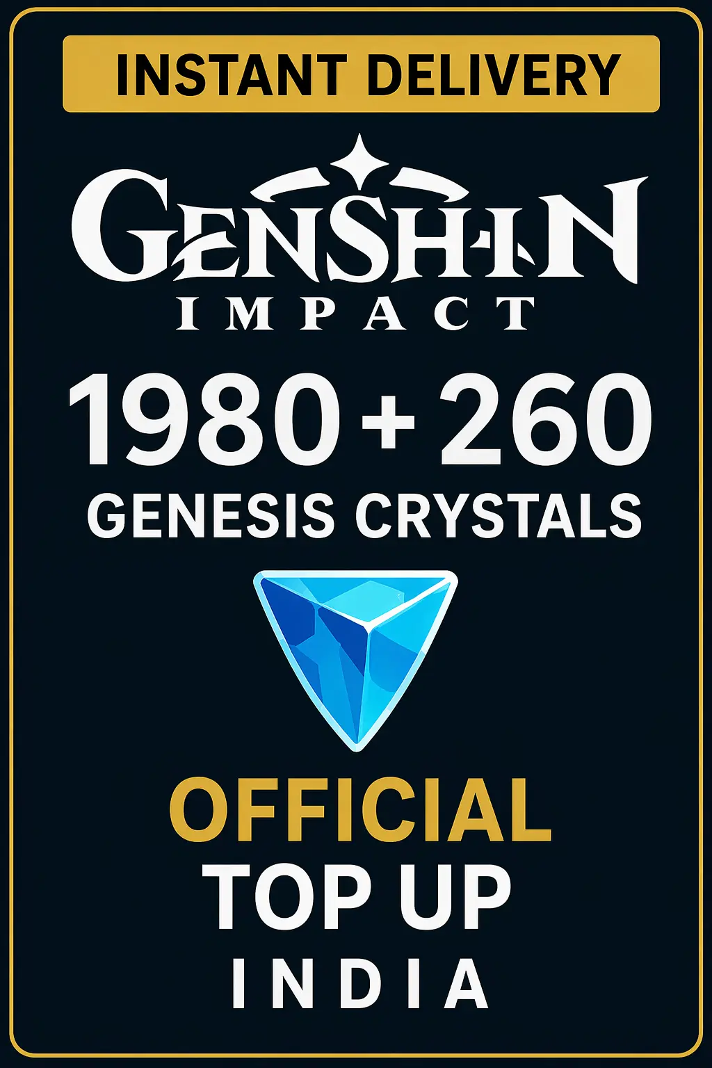 Genshin Impact 1980 + 260 Genesis Crystals Top Up (India)