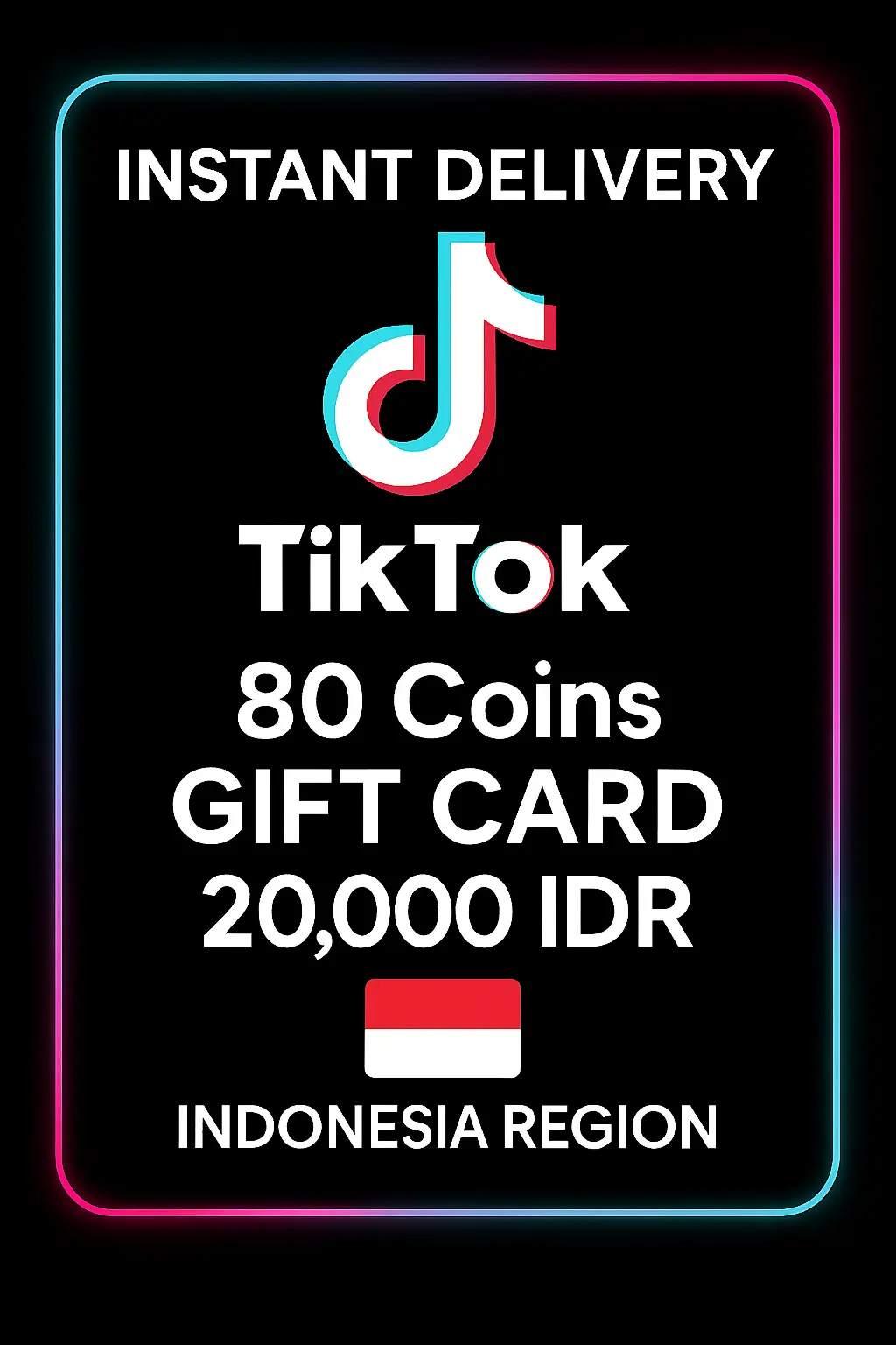 TikTok 80 Coins Gift Card 20.000 IDR (Indonesia)