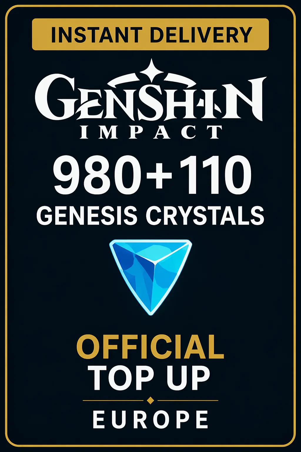 Genshin Impact 980 + 110 Genesis Crystals Top Up (Europe)