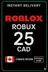 روبلوکس ۲۵ دلار کانادا کارت بازی (کانادا)