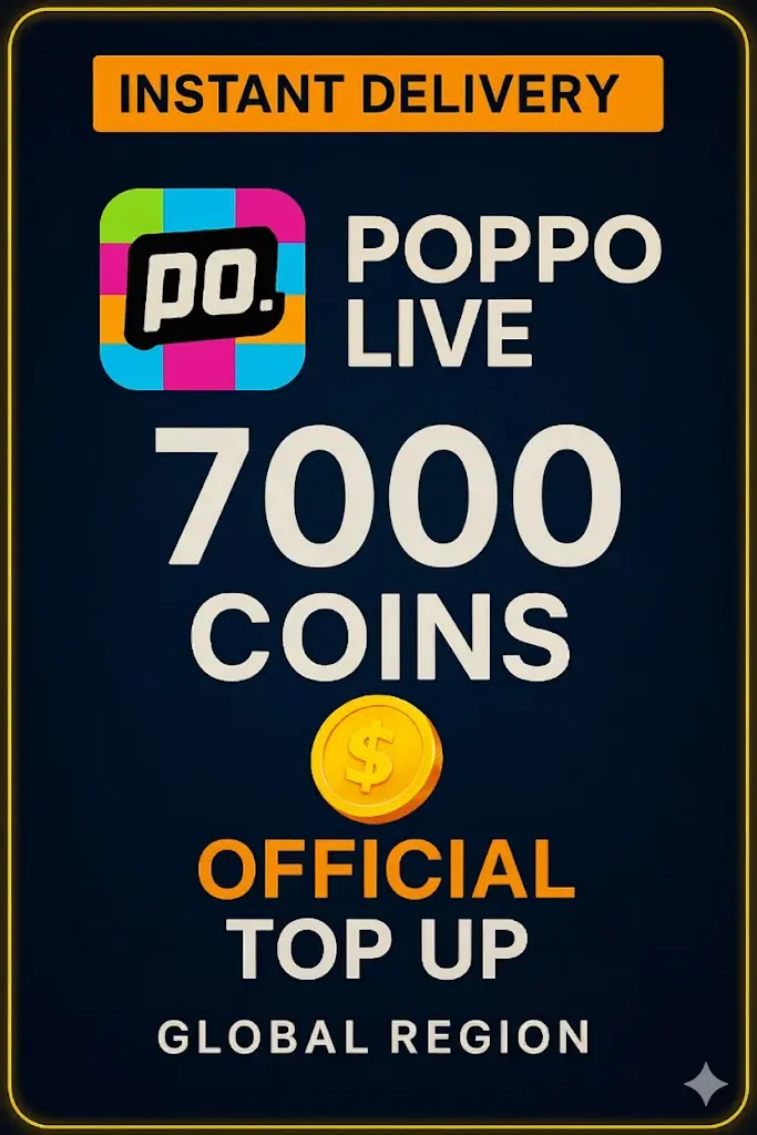 Poppo Live - 7000 Coins (Top-Up) Poppo Live - 7000 Coins (Top-Up)