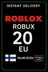 Carte de jeu Roblox 20 euros (UE)