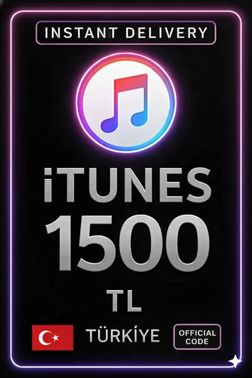 iTunes Hediye Kartı 1500 TL Bakiye