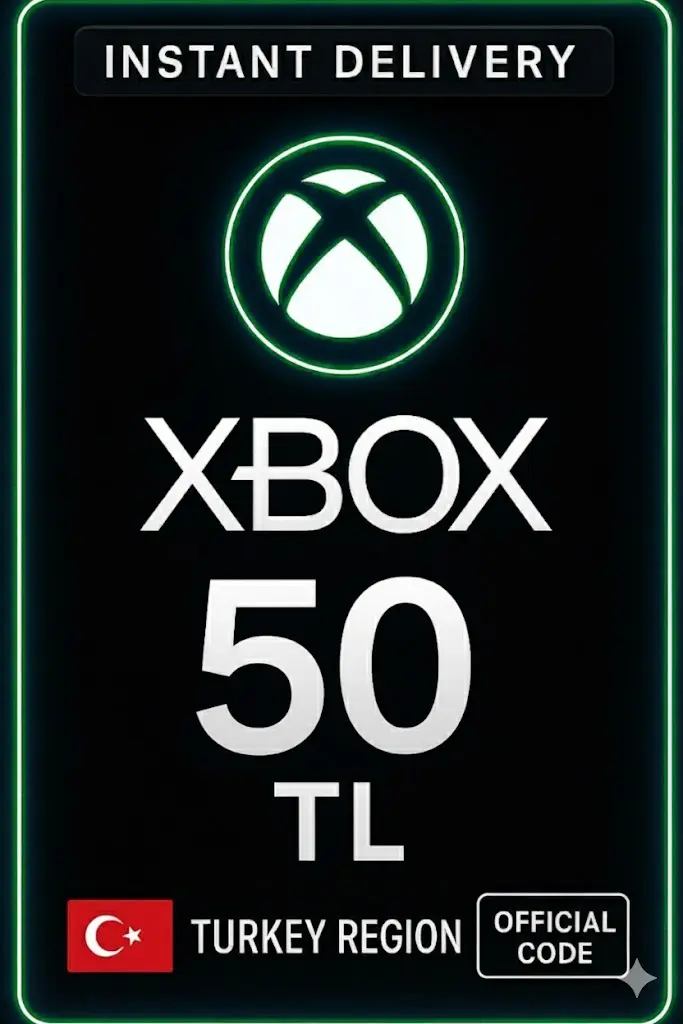 بطاقة هدايا Xbox 50 TL (تركيا) بطاقة هدايا Xbox 50 TL (تركيا)