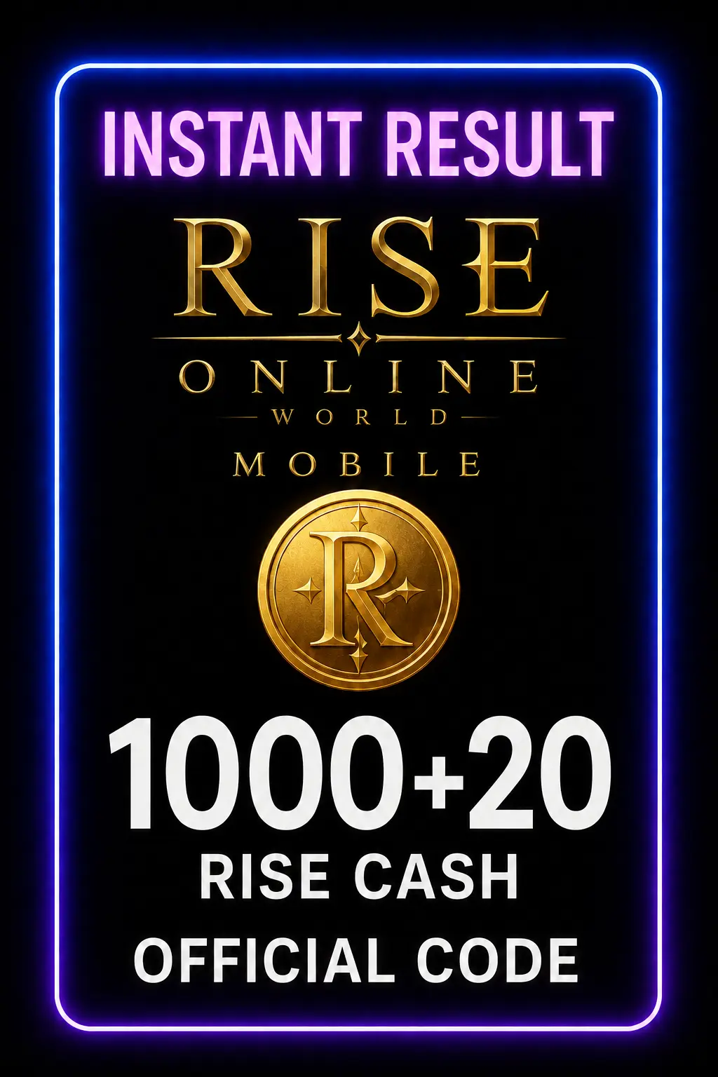 Rise Online World Mobile 1000 + 20 Rise Cash