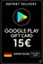 Google Play Geschenkkarte - Deutschland 15 € DE