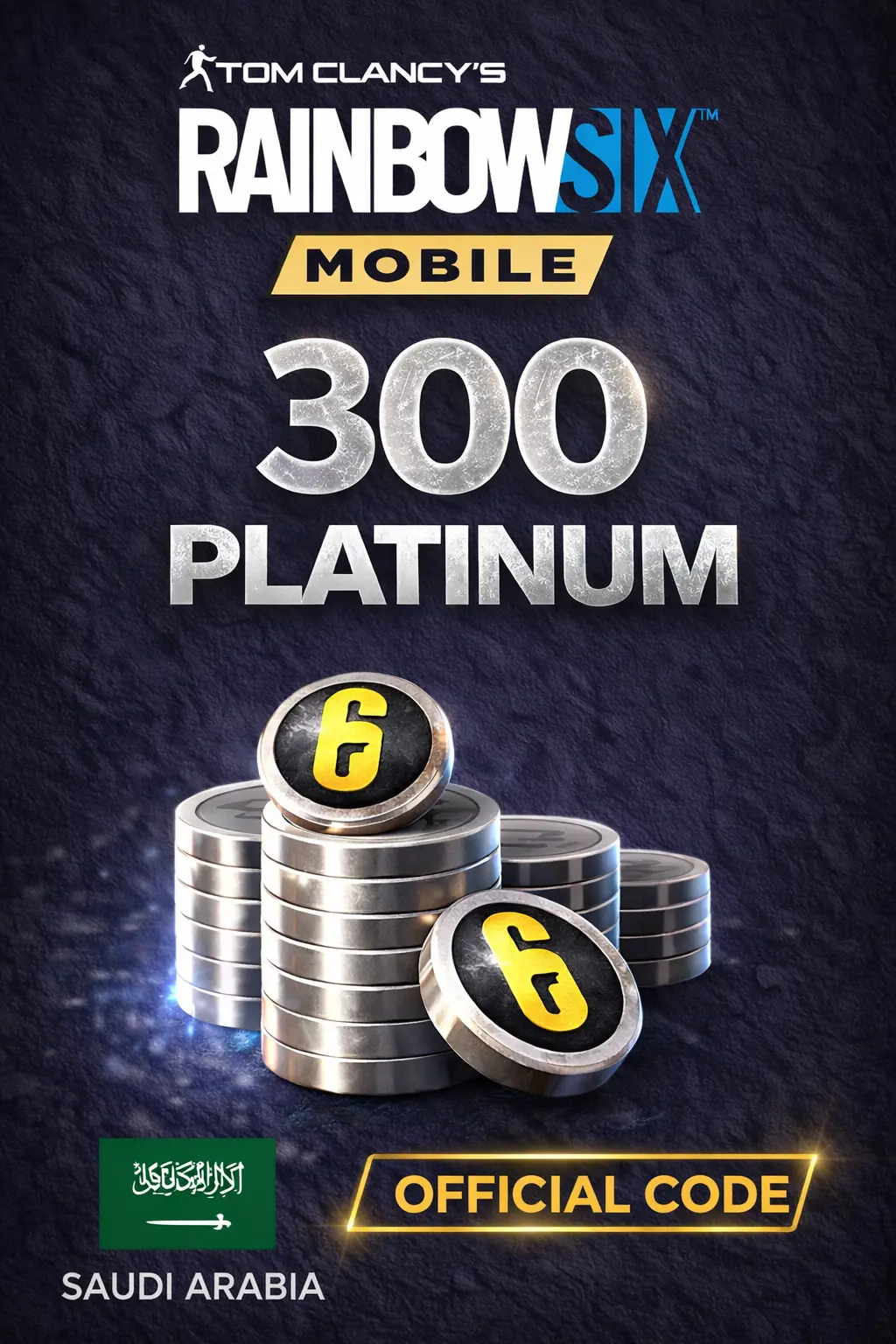 Rainbow Six Mobile - 300 Platinum Code (Saudi Arabia)