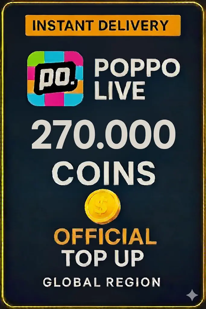 Poppo Live - 270000 Coins (Top-Up) Poppo Live - 270000 Coins (Top-Up)