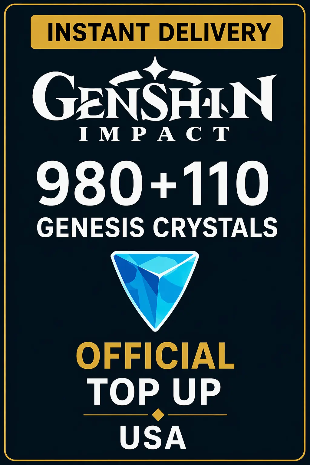 Genshin Impact 980 + 110 Genesis Crystals Top Up (USA)