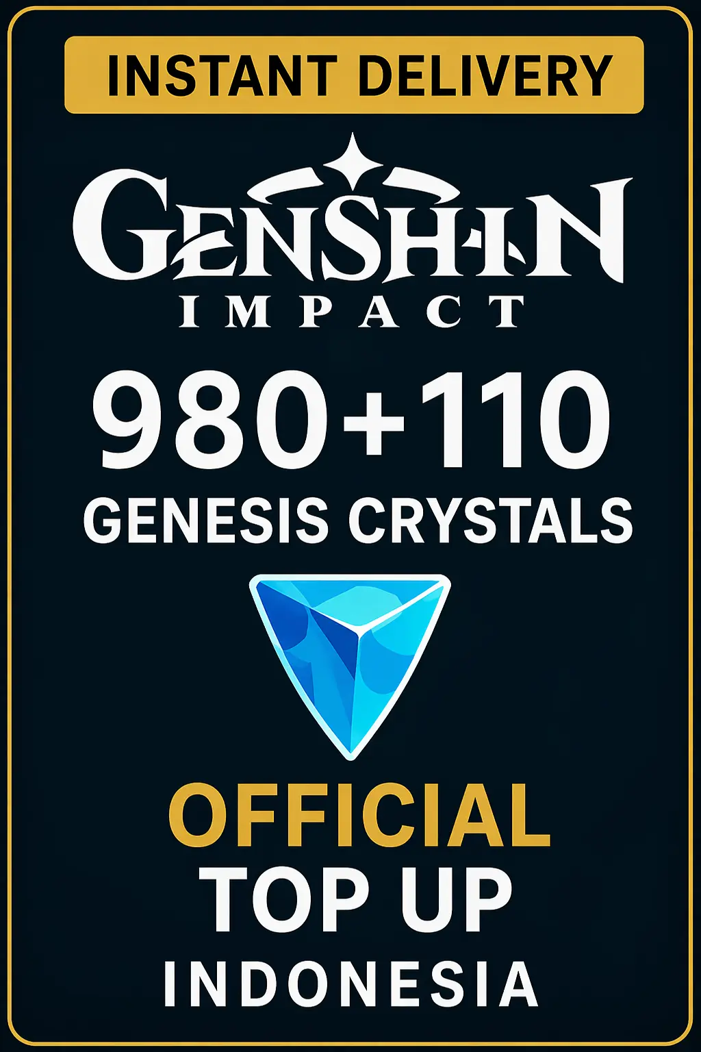 Genshin Impact 980+110 Genesis Crystals Top Up (Indonesia)