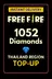 Free Fire 1052 Diamonds Top-Up (Thailand)