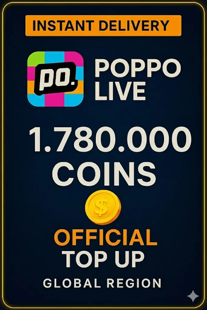 Poppo Live - 1780000 Coins (Top-Up) Poppo Live - 1780000 Coins (Top-Up)