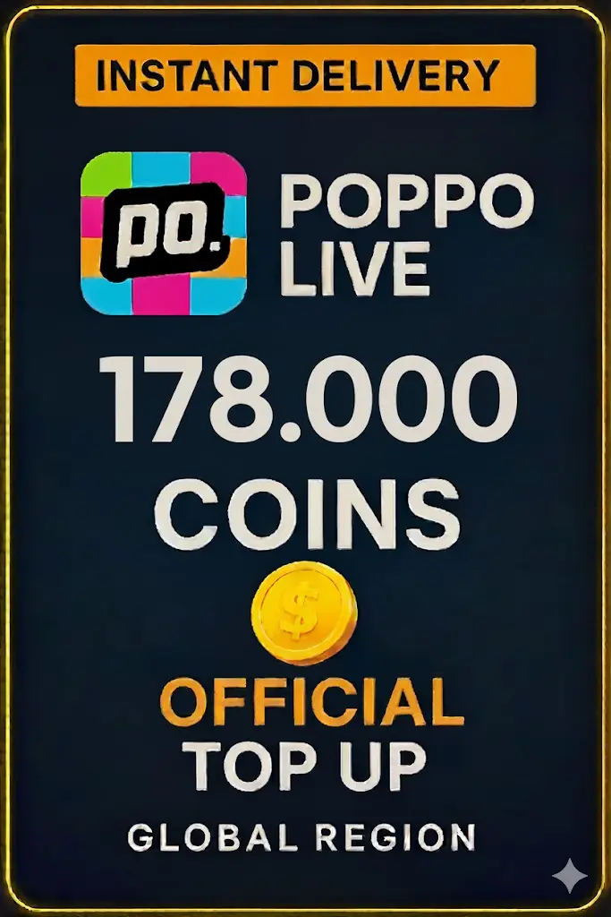 Poppo Live - 178000 Coins (Top-Up) Poppo Live - 178000 Coins (Top-Up)