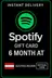 Spotify dárková karta Rakousko - 6 měsíců AT