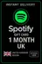 Spotify dárková karta Spojené království - 1 měsíc UK