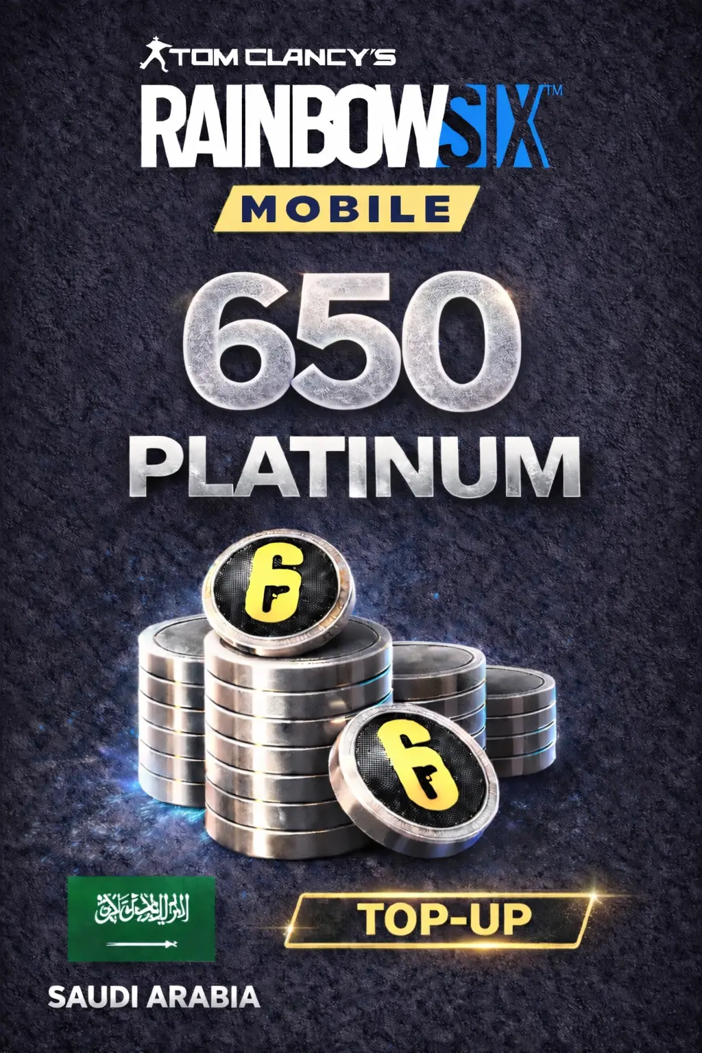 Rainbow Six Mobile - 650 Platinum Top-Up (Saudi Arabia)